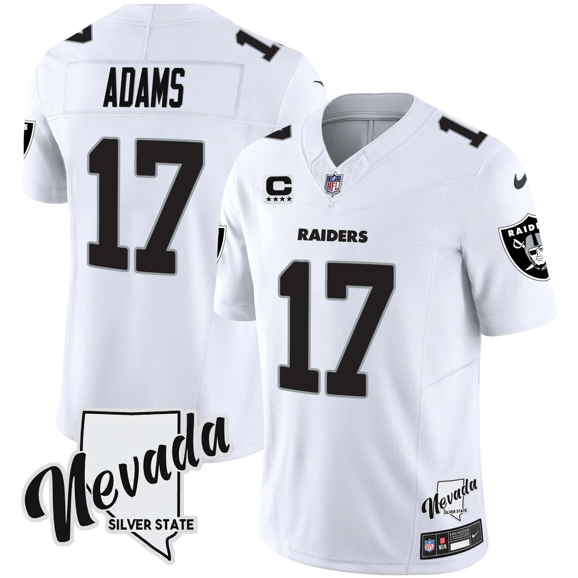 Men Oakland Raiders #17 Adams White 2024 Nike Nevada Silver State Patch Vapor NFL Jersey->indianapolis colts->NFL Jersey